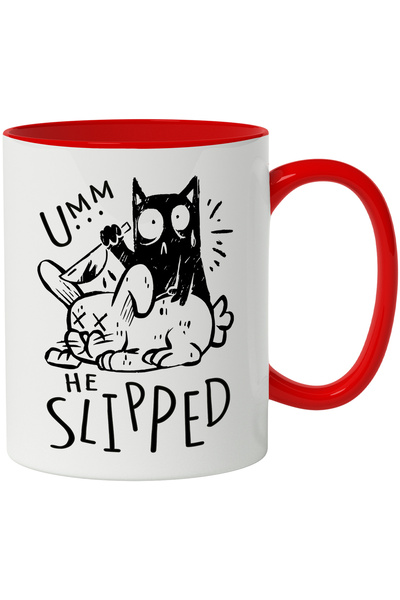 StoryGift Romania Cana Cu Mesaj In Engleza Umm He Slipped, Pisica, Iepure, Cu...