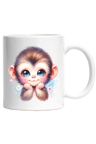 StoryGift Romania Cana cu o maimutica vesela | ilustratie | ochi albastri | f...