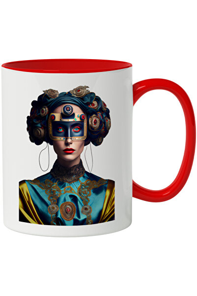 StoryGift Romania Cana Cu Portret, Arta Abstracta, Fantasy, Femeie, Esarfa, O...