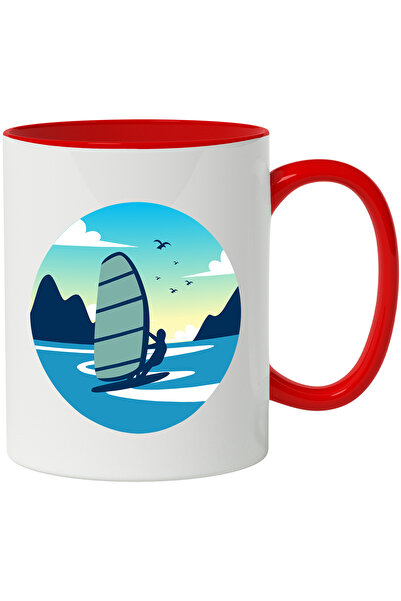 StoryGift Romania Cana Cu Windsurfing, Sport, Apa, Cer, Pasari, Multicolor 33...