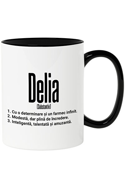 StoryGift Romania Cana Cu Numele Delia, si Mesaj Motivational, Determinare, M...