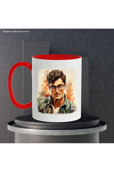 StoryGift Romania Mug With Jeff Goldblum, Actor, Star, Hollywood, Glasses, Multicolor 330 ml, Ce, Cu,STG.
