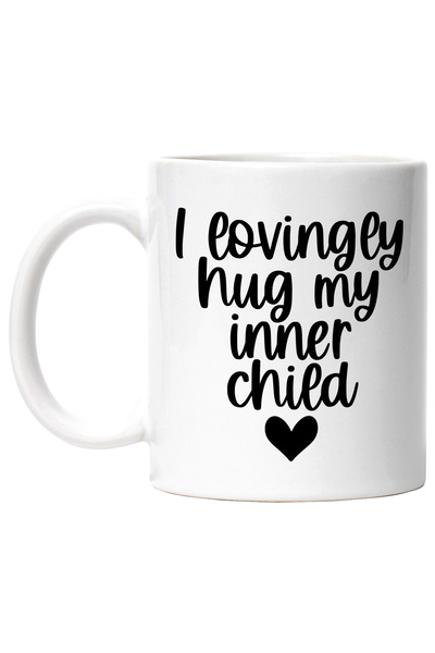 StoryGift Romania Cana cu inimioara si mesajul "I lovingly hug my inner child...