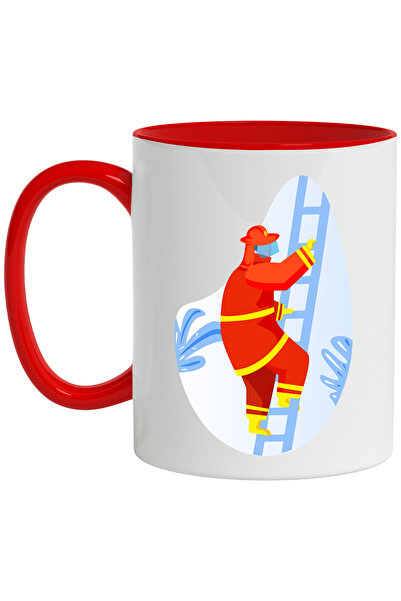 StoryGift Romania Cana Cu Scara, Pompier, Frunze, Multicolor 330 ml, Ceramica...