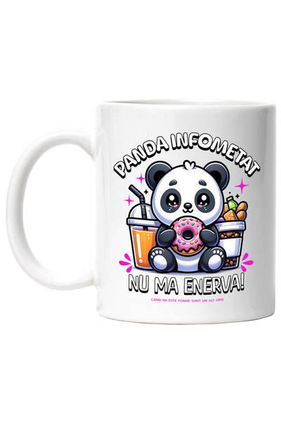 StoryGift Romania Cana Urs panda cu mancare text amuzant Nu ma enerva, 330ml,...
