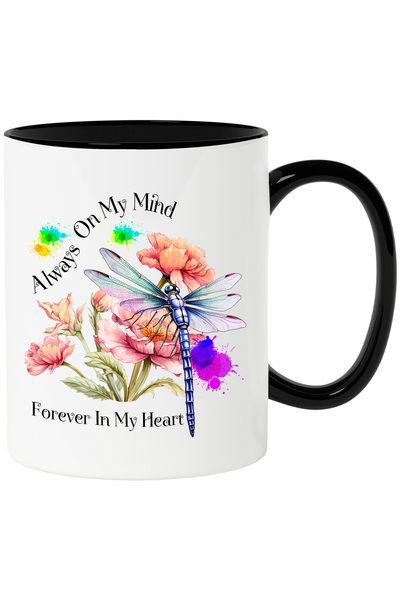 StoryGift Romania Cana cu o libelula albastra care sta pe o floare cu mesajul...