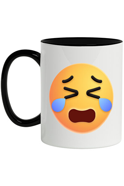 StoryGift Romania Mug With Emoji, Emoticon, Crying, Tears, Multicolor 330 ml,...