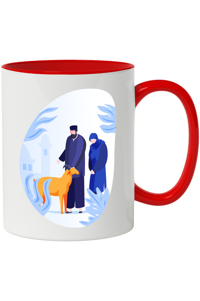 StoryGift Romania Cana Cu Musulmani, Capra, Moschee, Multicolor 330 ml, Ceram...