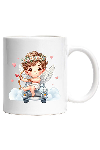 StoryGift Romania Cana cu un bebelus Cupidon care sta pe capota unei masini |...