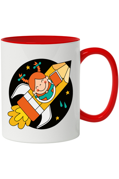 StoryGift Romania Cana Cu Racheta, Creion, Fetita, Spatiu, Stele, SF, Carte, ...