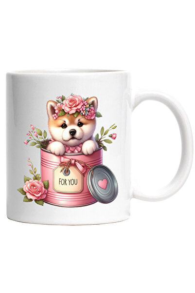StoryGift Romania Cana cu un catelus Akita Inu care iese dintr-o conserva | i...