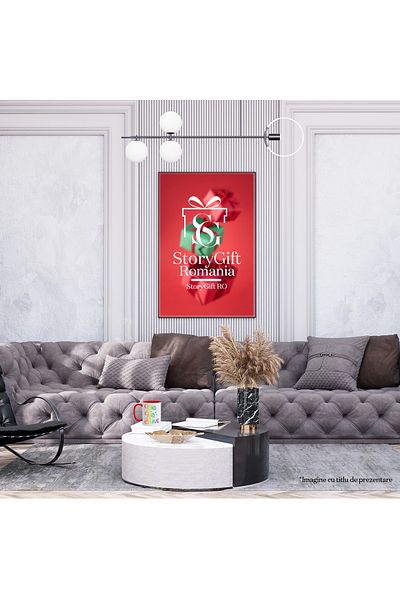 StoryGift Romania Cana cu stelute si 2 calitati scrise in limba engleza "Kind and brave" - bun si , Cu Maner Rosu