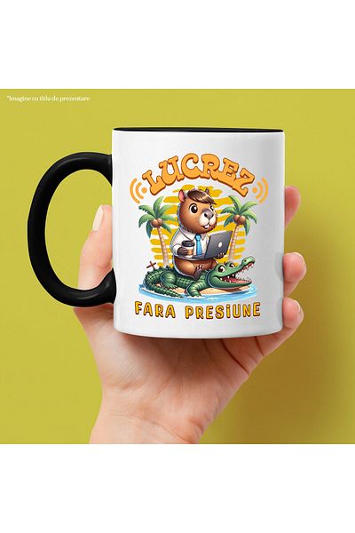 StoryGift Romania Funny Beaver Mug Suit With Laptop Tie, Crocodile Tropical Island Work Fro, With,STG.