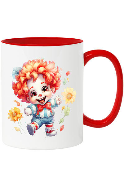 StoryGift Romania Cana cu un copilas clovn | ilustratie | flori | comic | amu...