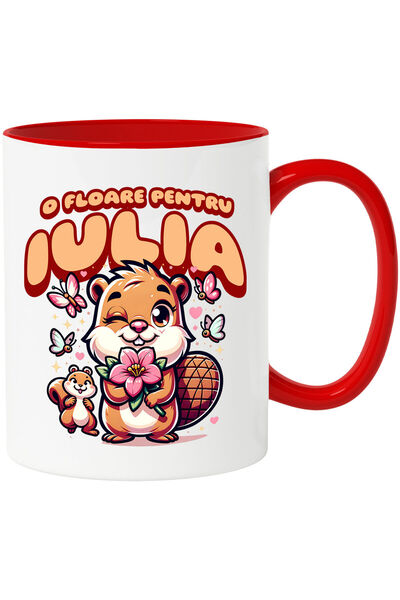 StoryGift Romania Cana cu Castor Romantic Cuplu Fericit Text O Floare Pentru ...