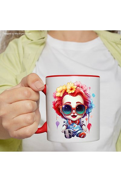 StoryGift Romania Mug with a clown boy | cheerful | joker | comic | funny | illustration | circus |, With ,STG.
