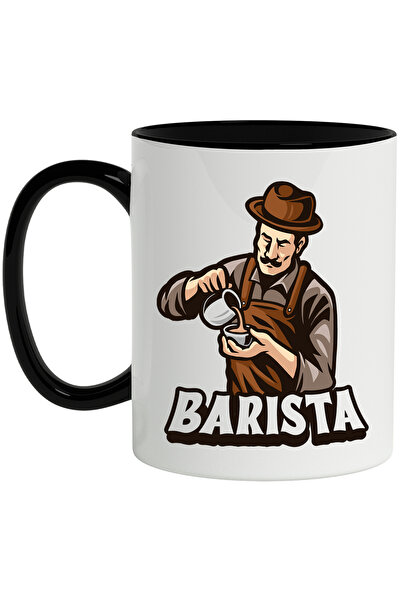 StoryGift Romania Cana Cu Text Barista, Barbat, Palarie, Cafea, Sort, Cana, M...