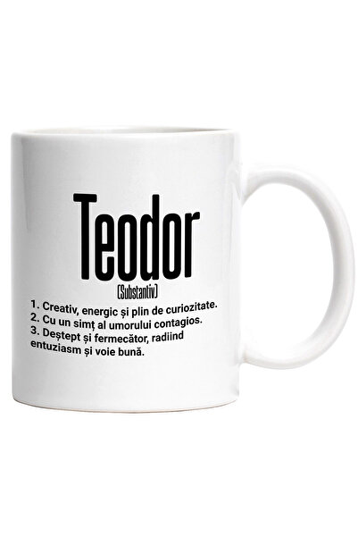 StoryGift Romania Cana Cu Numele Teodor, Cu Mesaj Motivational, Creativ, Ener...