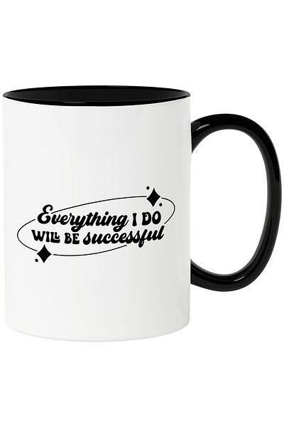 StoryGift Romania Cana cu textul "Orice lucru pe care il fac va avea succes" cu Maner Negru, Cu Maner Negru