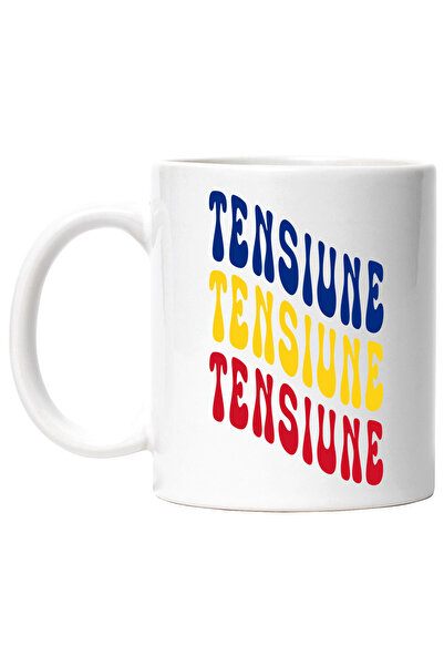 StoryGift Romania Cana Cuvantul Tensiune, in Culorile Steagului Romaniei, Ros...