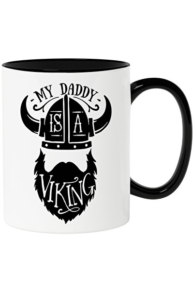 StoryGift Romania Cana cu Mesajul Amuzant in Engleza My Daddy is my Viking, Tata E Viking-ul MeU, , Cu Maner Negru