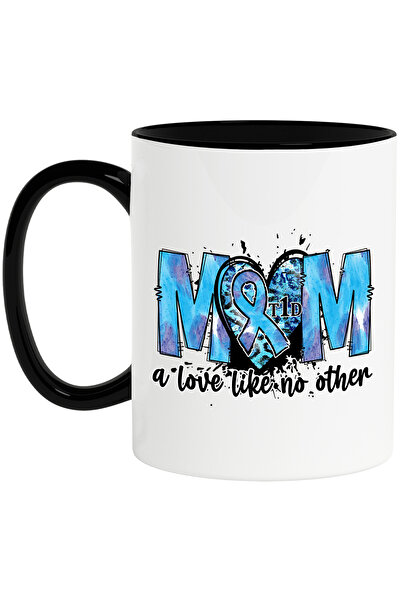 StoryGift Romania Cana cu mesajul "Mom, a love like no other", diabet de tipul 1, ilustratie, cons, Cu Maner Negru