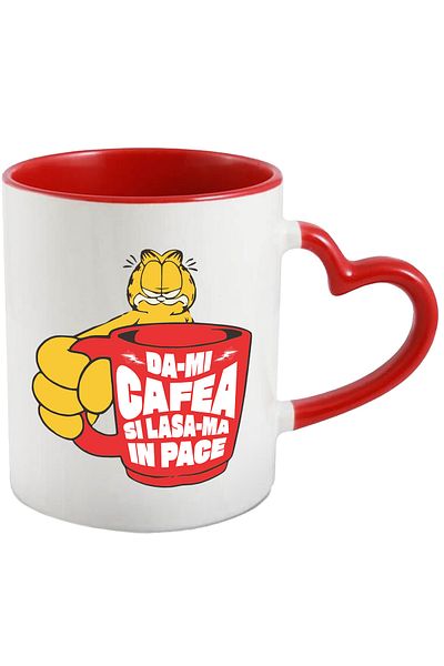 StoryGift Romania Grafield Cat Mug With Huge Red Coffee Mug Funny Text Give Me Coffee And, With ,STG