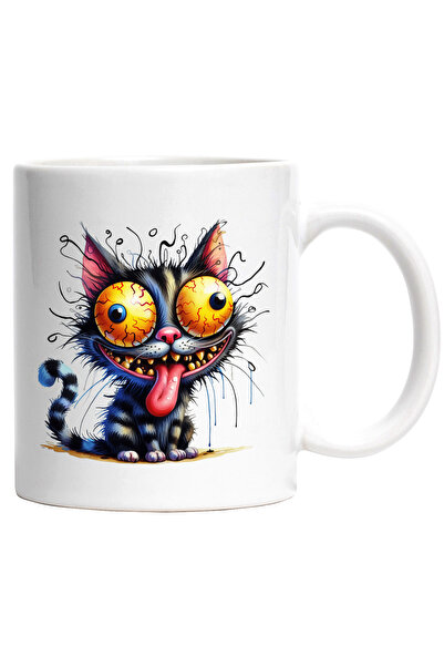 StoryGift Romania Cana cu o pisica ciudata | ilustratie | arata de parca ar f...