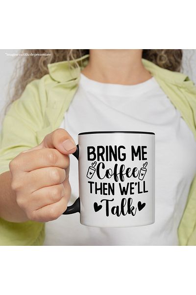 StoryGift Romania Mug for those who only have a conversation after drinking coffee with Black Handle, With M