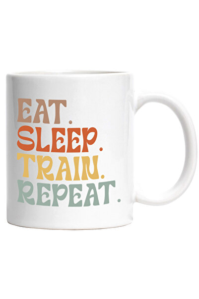 StoryGift Romania Cana cu textul "Eat. Sleep. Train. Repeat." - mananca dormi...