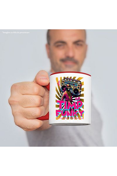StoryGift Romania Funky Time Mug. It's Party Time Man with Wine Bottle, 330ml, Ceramic with M, With ,STG