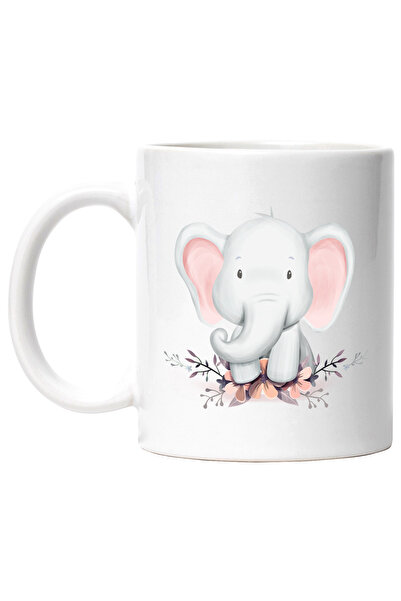 StoryGift Romania Cana Cu Elefant, Pui, Flori, Frunze, Multicolor 330 ml, Cer...
