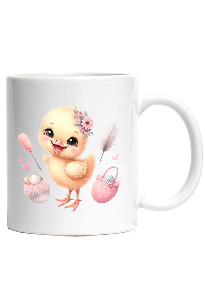 StoryGift Romania Cana cu o puicuta | ilustratie | oua vopsite | flori | inim...