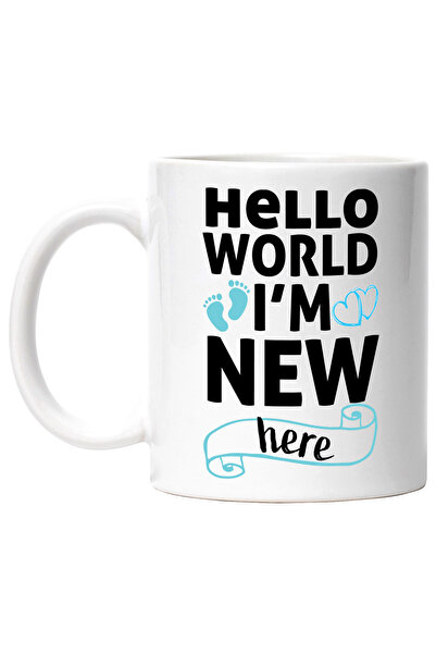 StoryGift Romania Cana cu inimioare si pasi cu mesajul "Hello, world, I'm new...