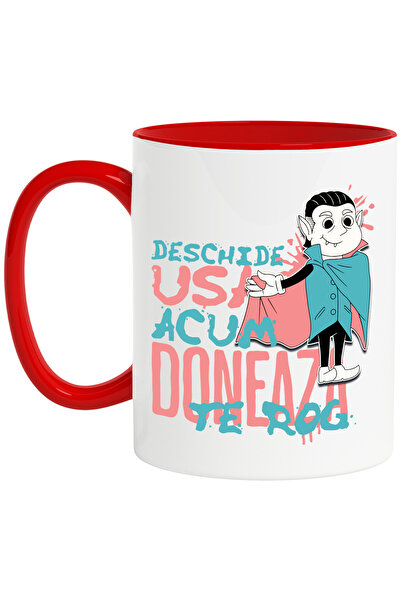 StoryGift Romania Cana Dracula-Deschide usa acum doneaza te rog, 330ml, Ceram...