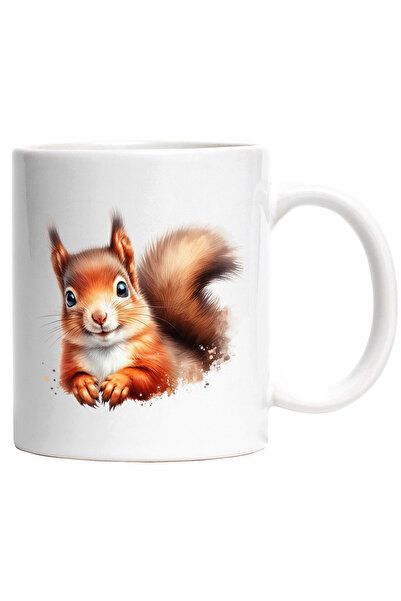 StoryGift Romania Mug with a happy squirrel | illustration | cheerfulness | g...