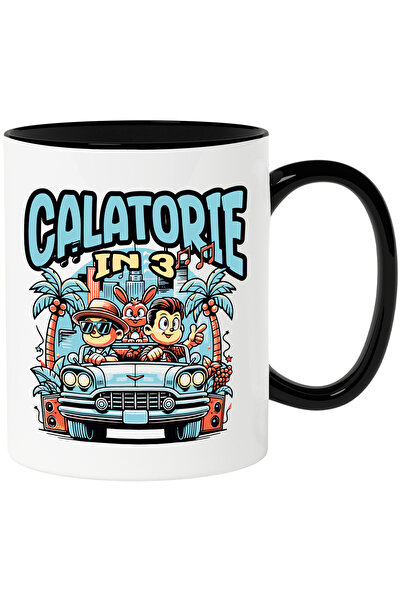 StoryGift Romania Cana masina aventura calatorie in 3 , 330ml, Ceramica cu Ma...
