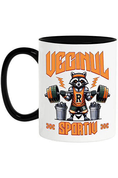 StoryGift Romania Cana Scons ridicand greutatii Vecinul-sportiv, 330ml, Ceram...