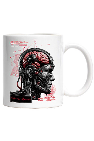 StoryGift Romania Cana Barbat Robot Programator in spatele tuturor lucrurilor cool!, 330ml, Cerami, Cu Maner Alb