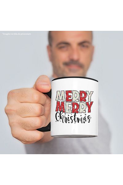 StoryGift Romania Mug with the message "Merry, Merry Christmas", Merry Christmas, illustration, winter, ro, With ,STG