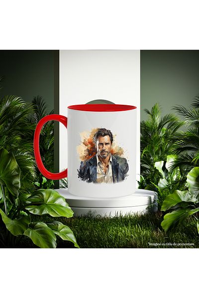 StoryGift Romania Mug With Pierce Brosnan, Famous Actor, Movie, Series, Multicolor 330 ml, Ceramic, With ,STG.