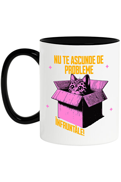 StoryGift Romania Cana Pisica ascunsa in cutie text nu te ascunde , 330ml, Ce...