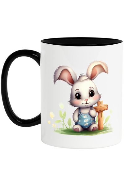 StoryGift Romania Cana cu un iepure alb vesel | ilustratie | fericire | natur...