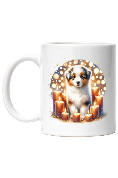 StoryGift Romania Cana cu un catel curios | ilustratie | multe lumanari aprin...