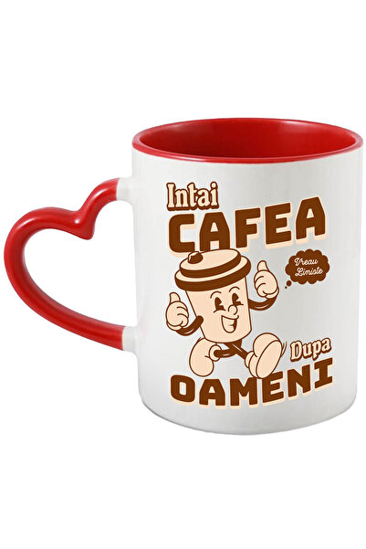 StoryGift Romania Cana cu Pahar De Cafea Vesel Aratand semn OK Text Intai Caf...