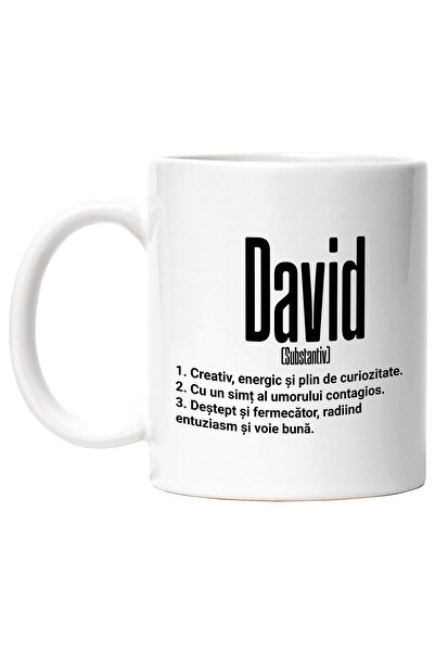 StoryGift Romania Cana Cu Numele David, Cu Mesaj Motivational, Creativ, Energ...