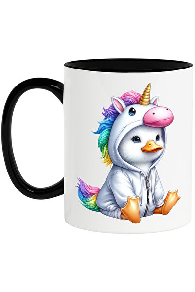 StoryGift Romania Cana cu o ratusca in costum de unicorn, ilustratie, hanorac...
