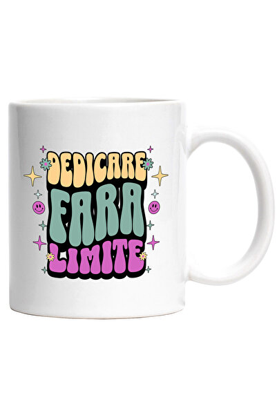 StoryGift Romania Cana Dedicare Fara Limite, 330ml, Ceramic cu Maner Alb, Cu ...