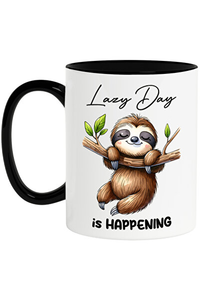 StoryGift Romania Cana cu animalul sloth/lenes dormind cu mesajul "Lazy day i...