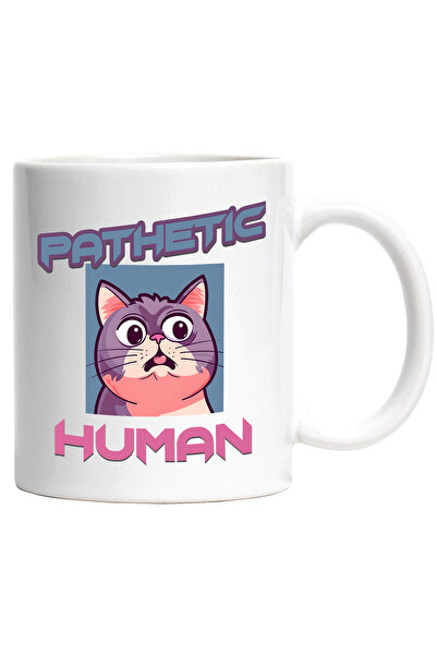 StoryGift Romania Cana cu pisica "dezgustata" cu mesajul "Pathetic human", il...